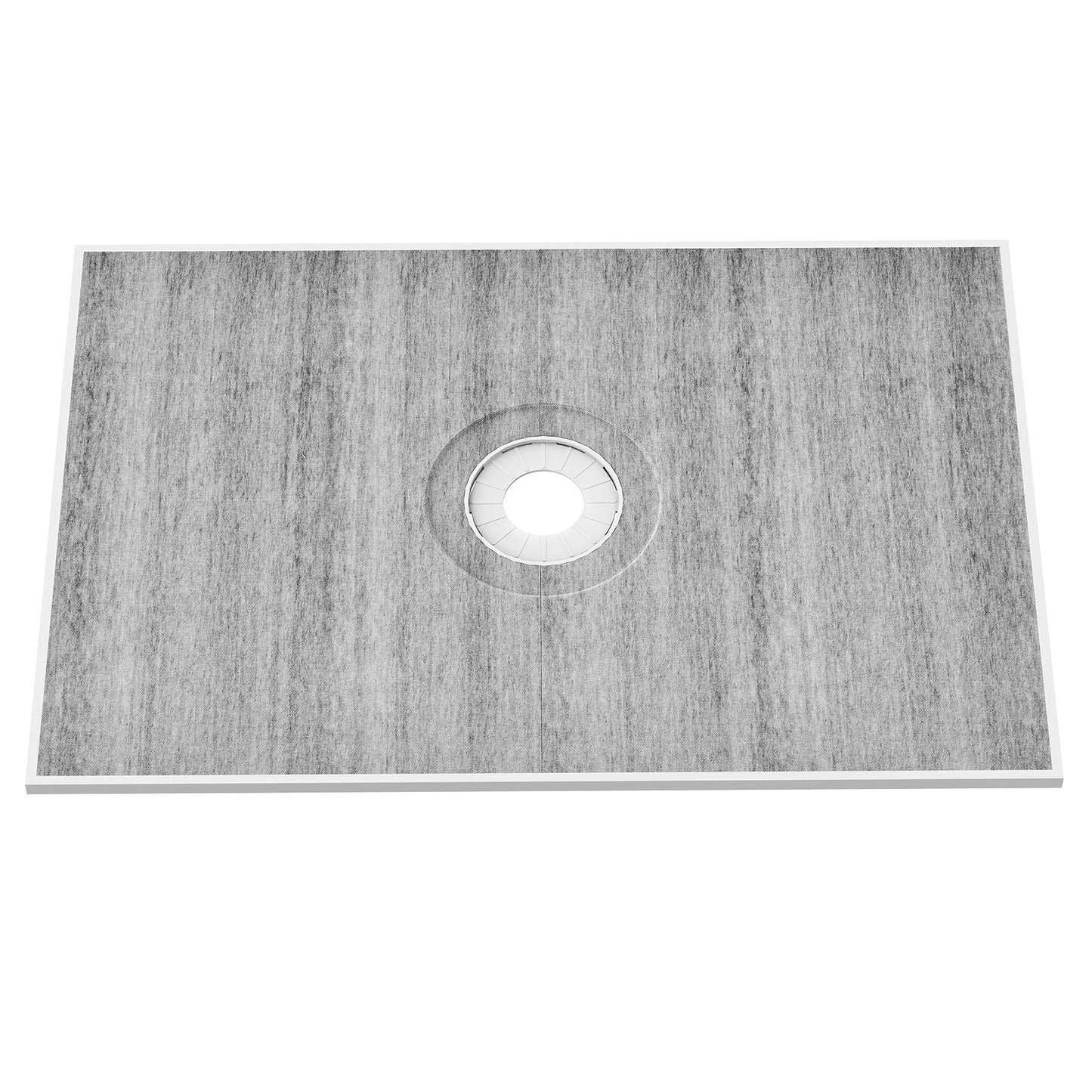 Duschkantsats, 1219x1828 mm duschkarmsats med 160 mm centralt avlopp, lätta EPS-duschinstallationssatser med 2 vattentäta dukar, sluttande duschkar för badrum