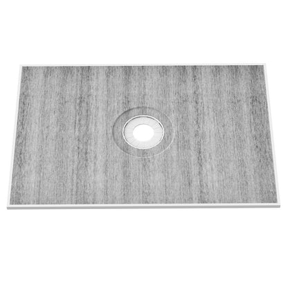 Duschkantsats, 1219x1828 mm duschkarmsats med 160 mm centralt avlopp, lätta EPS-duschinstallationssatser med 2 vattentäta dukar, sluttande duschkar för badrum