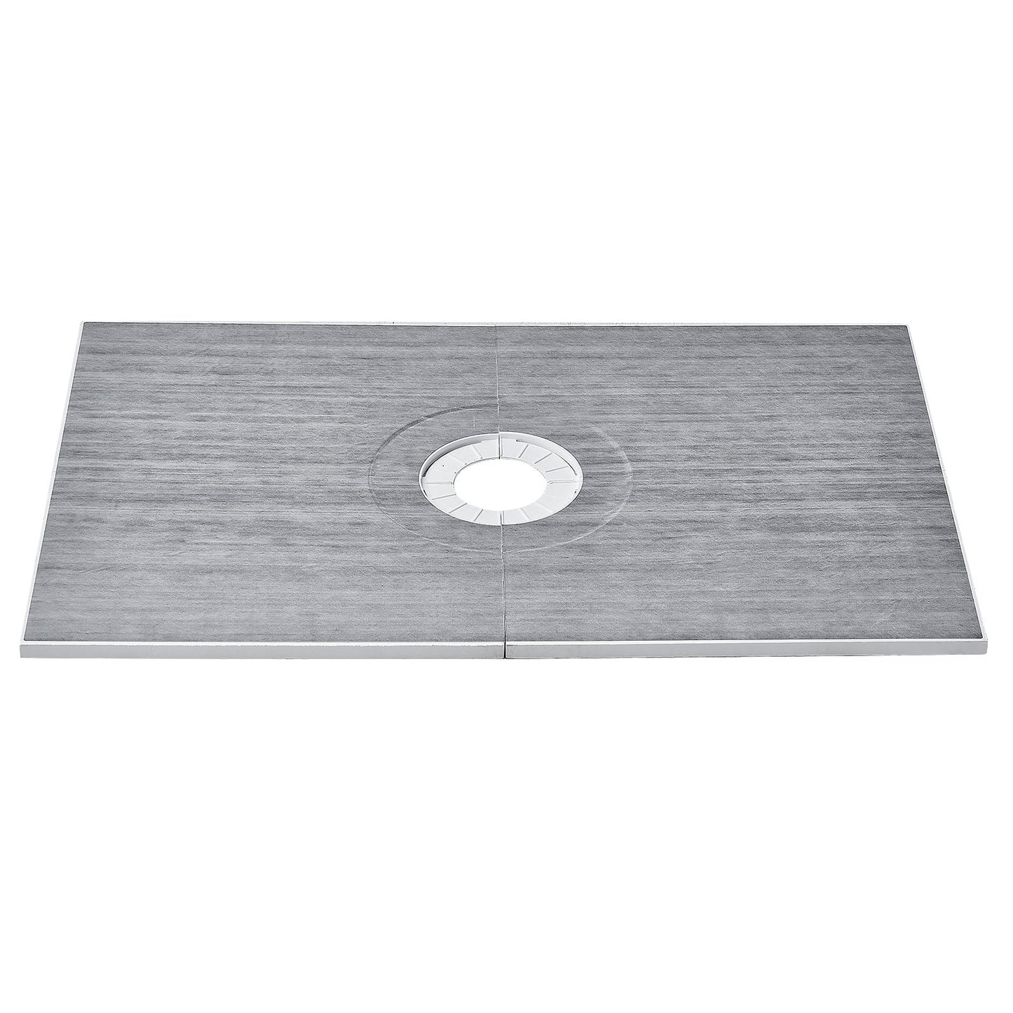 Duschkantsats, 1219x1828 mm duschkarmsats med 160 mm centralt avlopp, lätta EPS-duschinstallationssatser med 2 vattentäta dukar, sluttande duschkar för badrum