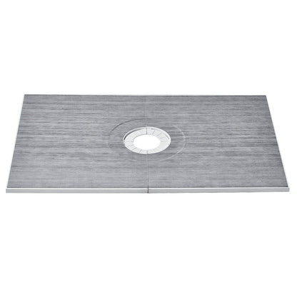 Duschkantsats, 1219x1828 mm duschkarmsats med 160 mm centralt avlopp, lätta EPS-duschinstallationssatser med 2 vattentäta dukar, sluttande duschkar för badrum