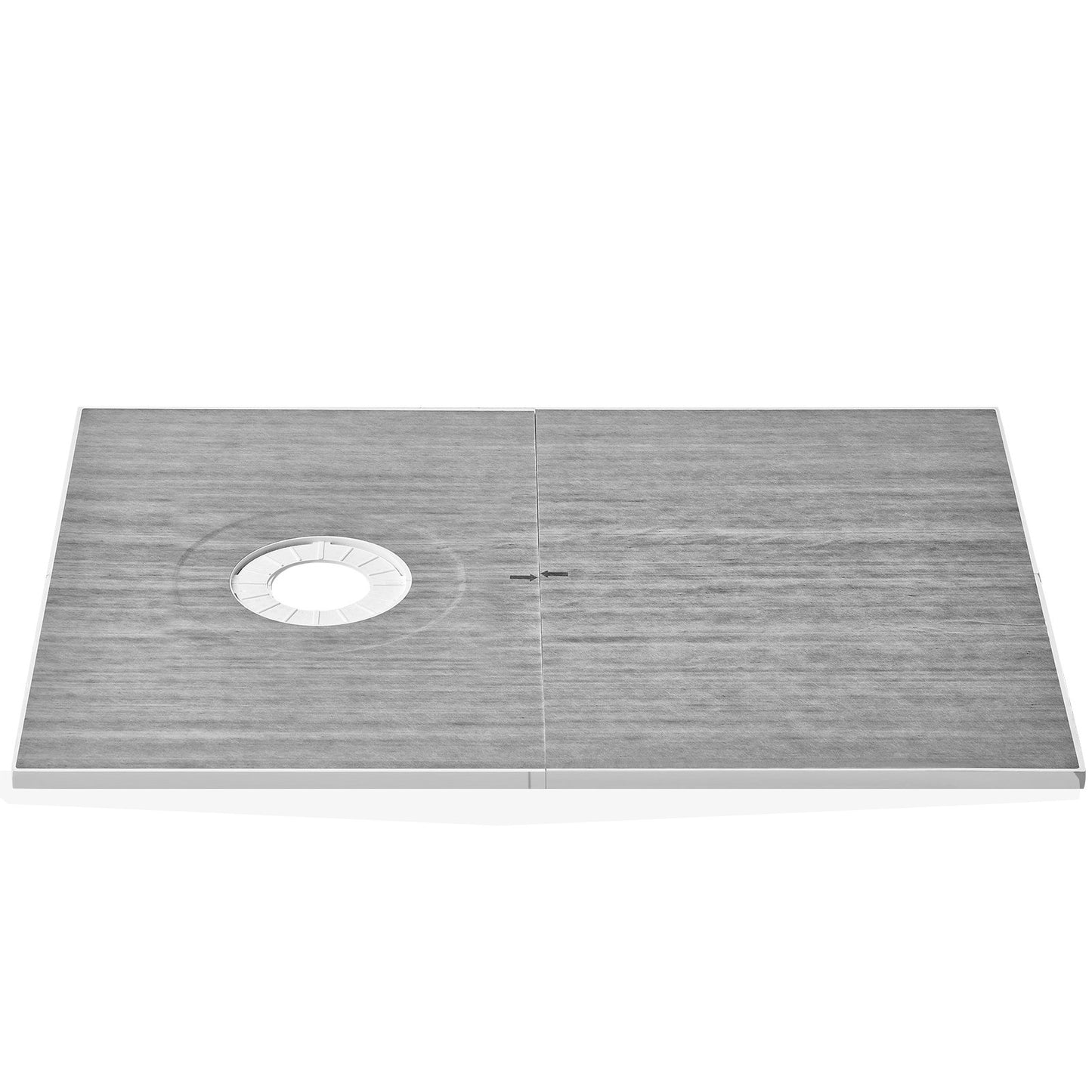 Duschkantsats, 1524x965 mm duschkara med 160 mm förskjutet avlopp, lätta EPS-duschinstallationssatser med 2 vattentäta dukar, sluttande duschkar passar för badrum