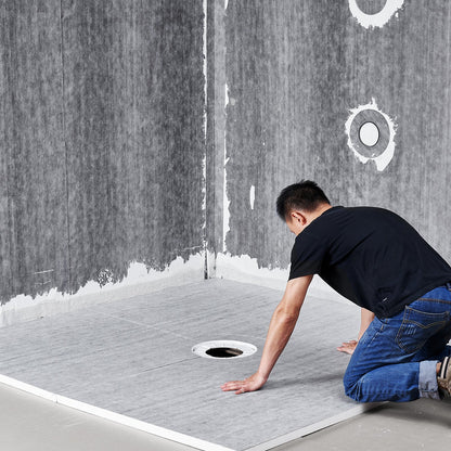 Duschkantsats, 1828x1828 mm duschkara med 160 mm centralt avlopp, lätta EPS-duschinstallationssatser med 2 vattentäta dukar, sluttande duschkar passar för badrum