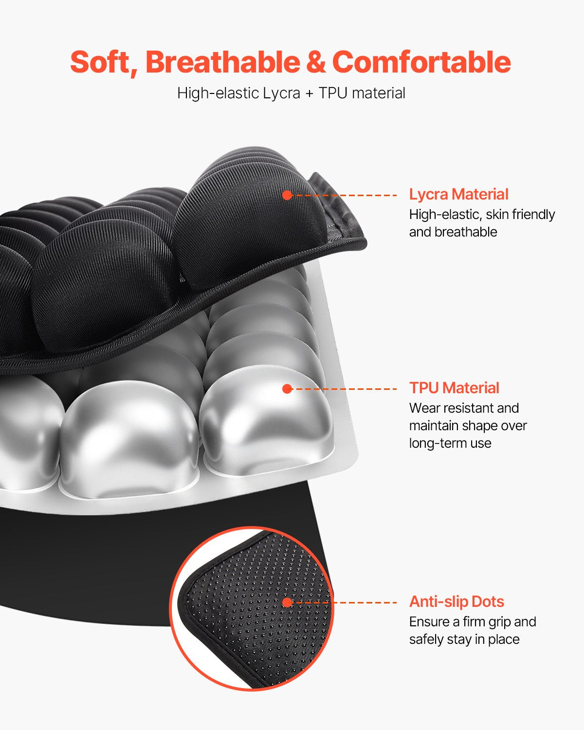 Inflatable Seat Cushion, 3D Air Cell Seat Cushion for Pressure Relief, Lycra & TPU Wheelchair Seat Pad with Manual Pump, Lightweight and Portable for Travel, Office, Car, Airplane