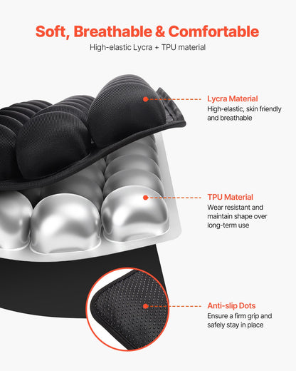Inflatable Seat Cushion, 3D Air Cell Seat Cushion for Pressure Relief, Lycra & TPU Wheelchair Seat Pad with Manual Pump, Lightweight and Portable for Travel, Office, Car, Airplane