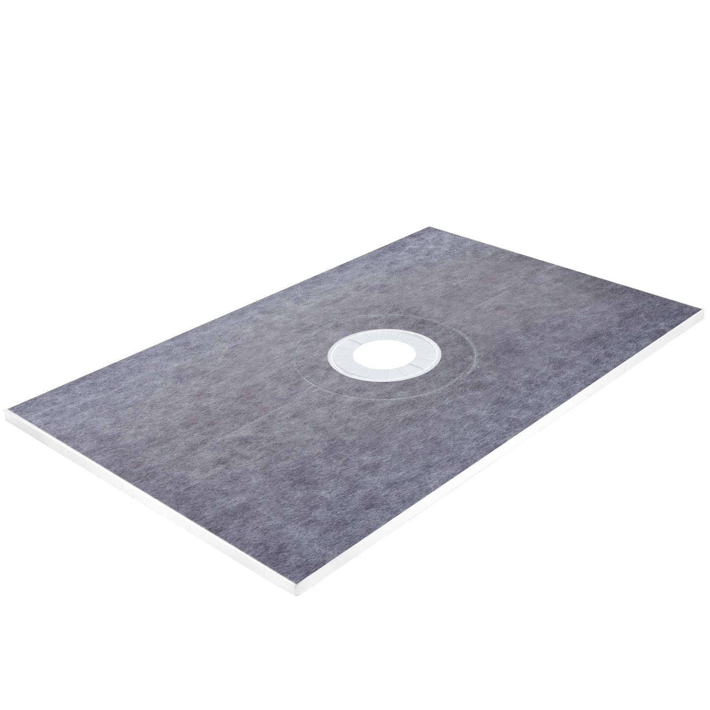 Shower Curb Kit, 48\"x72\" Watertight Shower Curb Overlay with 4\" PVC Central Bonding Flange, 4\" Stainless Steel Grate, 2 Cuttable Shower Curb and Trowel, Shower Pan Slope Sticks Fit for Bathr