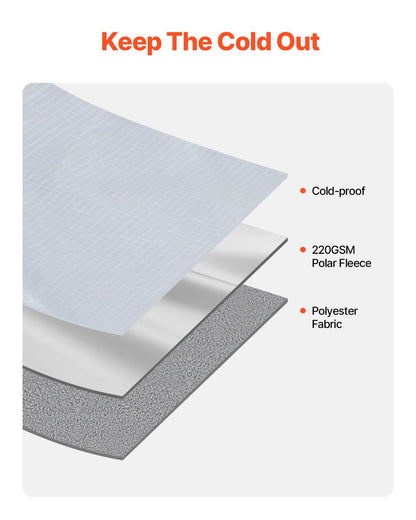 Camping Blanket 2x1.5m (79" x 59") Wearable Warm Stadium Blanket Outdoor Light Grey