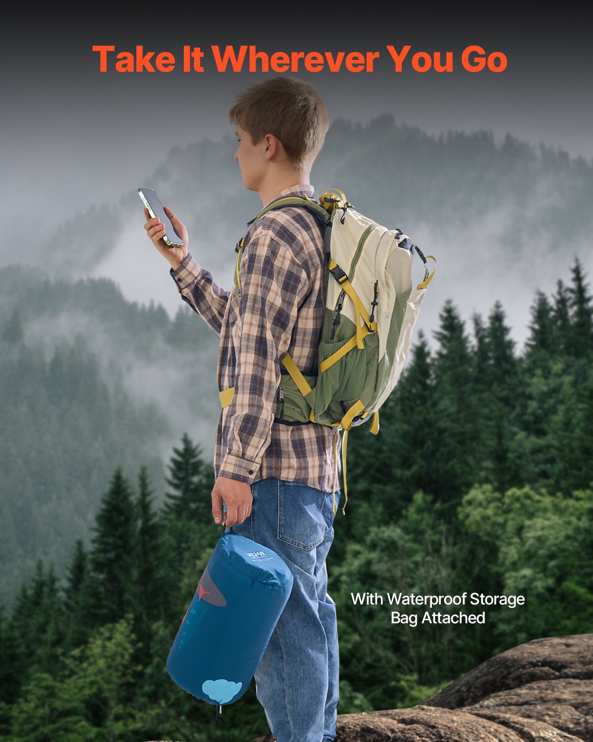 Camping Blanket 1.9 x 1.32 m (75" x 52") Wearable Warm Stadium Blanket Outdoor Printed