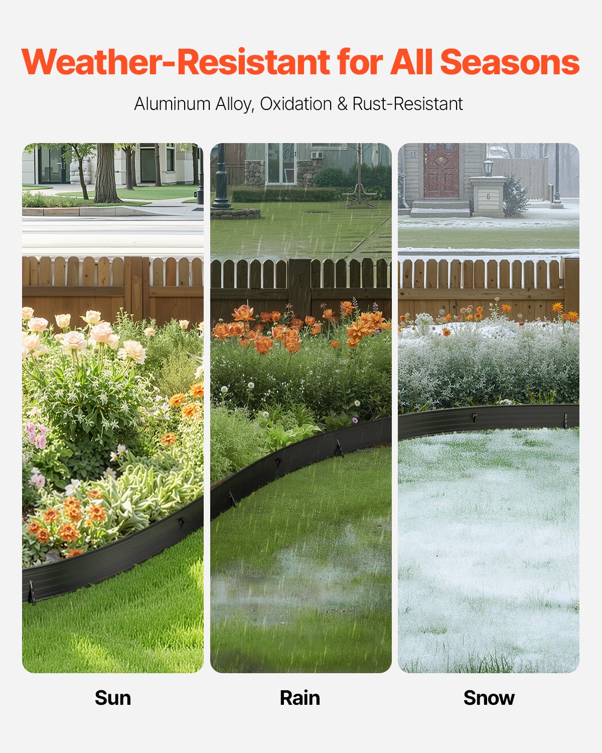 Metal Landscape Edging, 8 Packs 72 in Rust-Resistant Aluminum Alloy Landscape Edging, Bendable Garden Edging Border, Heavy Duty Lawn Edging Fence for Flower Bed Yard Pathway