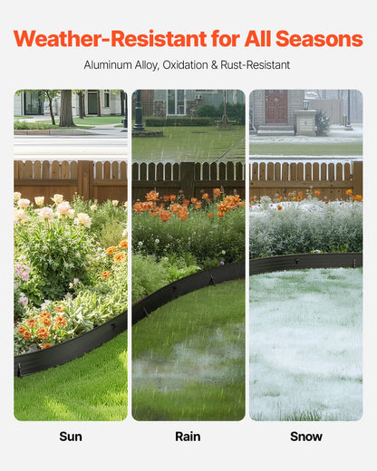 Metal Landscape Edging, 8 Packs 72 in Rust-Resistant Aluminum Alloy Landscape Edging, Bendable Garden Edging Border, Heavy Duty Lawn Edging Fence for Flower Bed Yard Pathway