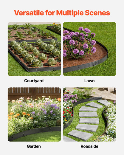 Metal Landscape Edging, 8 Packs 72 in Rust-Resistant Aluminum Alloy Landscape Edging, Bendable Garden Edging Border, Heavy Duty Lawn Edging Fence for Flower Bed Yard Pathway