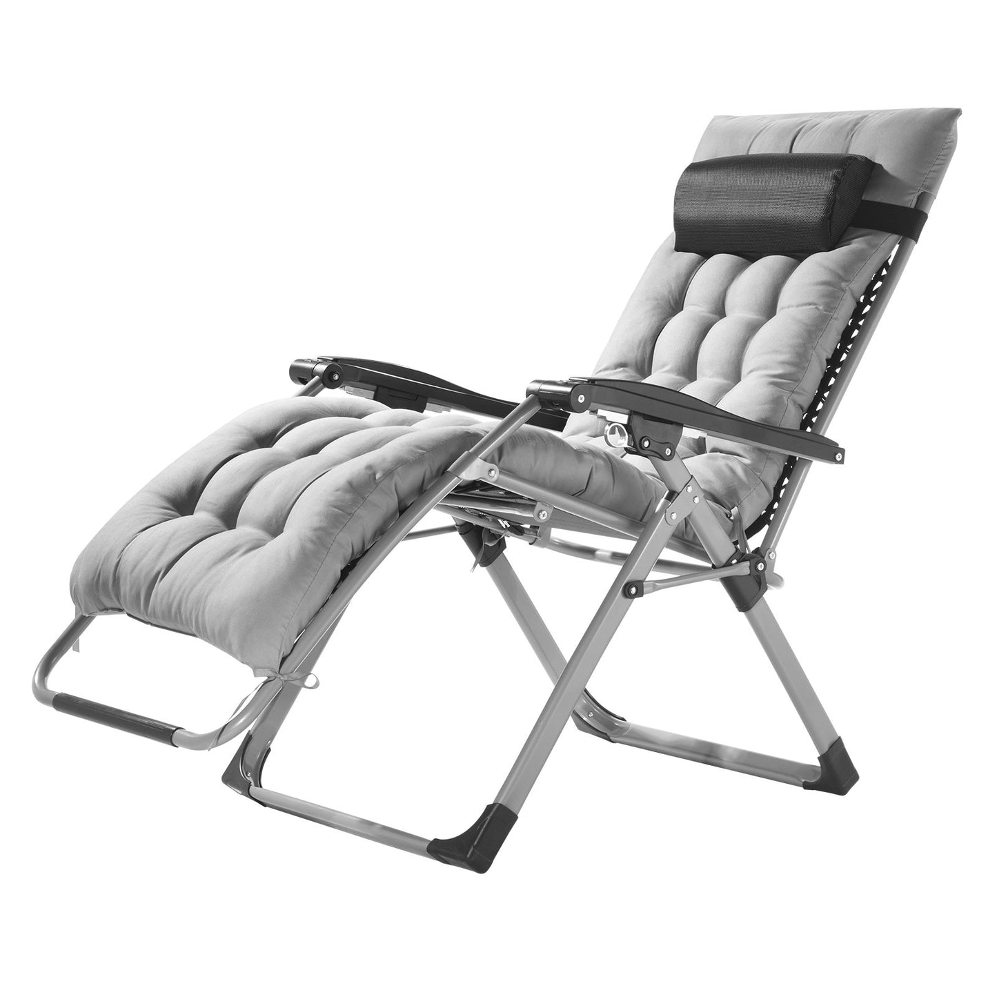 Zero Gravity Chair, 26 inch Zero Gravity Recliner Lounge Chair for Indoor and Outdoor, Adjustable Anti Gravity Chair with Cushion, Headrest, Footrest, and Cupholder, 500 lbs, Gray