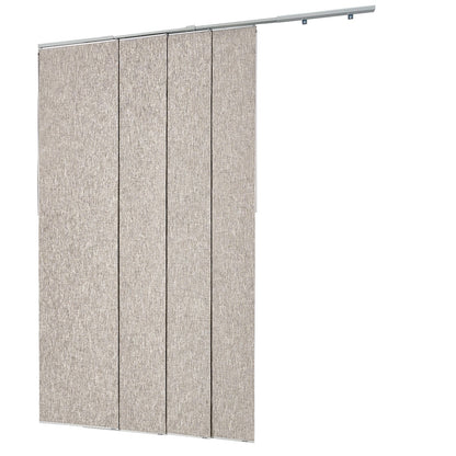 Panel Track Blinds, Extendable Track from 116 cm to 218 cm W, Trimmable Panel Curtains Up to 243cm H, Vertical Blackout Panel Blinds for Sliding Doors, Patio Doors, Room Divider, Windows, Brown