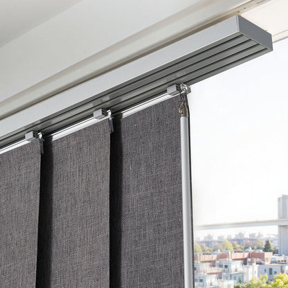 Panel Track Blinds, Extendable Track from 116 cm to 218 cm W, Trimmable Panel Curtains Up to 243cm H, Vertical Blackout Panel Blinds for Sliding Doors, Patio Doors, Room Divider, Dark Gray