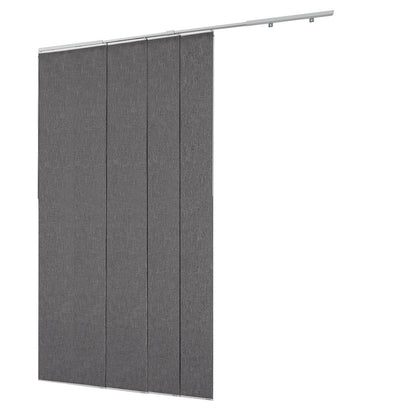 Panel Track Blinds, Extendable Track from 116 cm to 218 cm W, Trimmable Panel Curtains Up to 243cm H, Vertical Blackout Panel Blinds for Sliding Doors, Patio Doors, Room Divider, Dark Gray