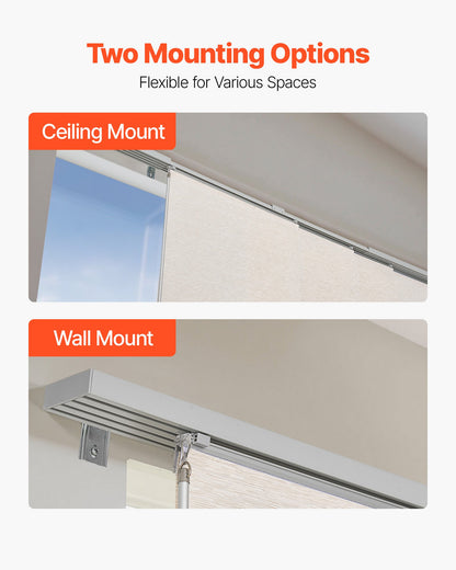 Panel Track Blinds, Extendable Track from 116 cm to 218 cm W, Trimmable Panel Curtains Up to 243cm H, Adjustable Vertical Panel Blinds for Sliding Doors, Patio Doors, Room Divider, Light Brown