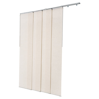 Panel Track Blinds, Extendable Track from 116 cm to 218 cm W, Trimmable Panel Curtains Up to 243cm H, Adjustable Vertical Panel Blinds for Sliding Doors, Patio Doors, Room Divider, Light Brown