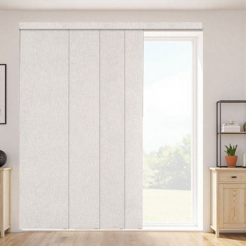 Panel Track Blinds, Extendable Track from 116 cm to 218 cm W, Trimmable Panel Curtains Up to 243cm H, Vertical Blackout Panel Blinds for Sliding Doors, Patio Doors, Room Divider, Light Gray