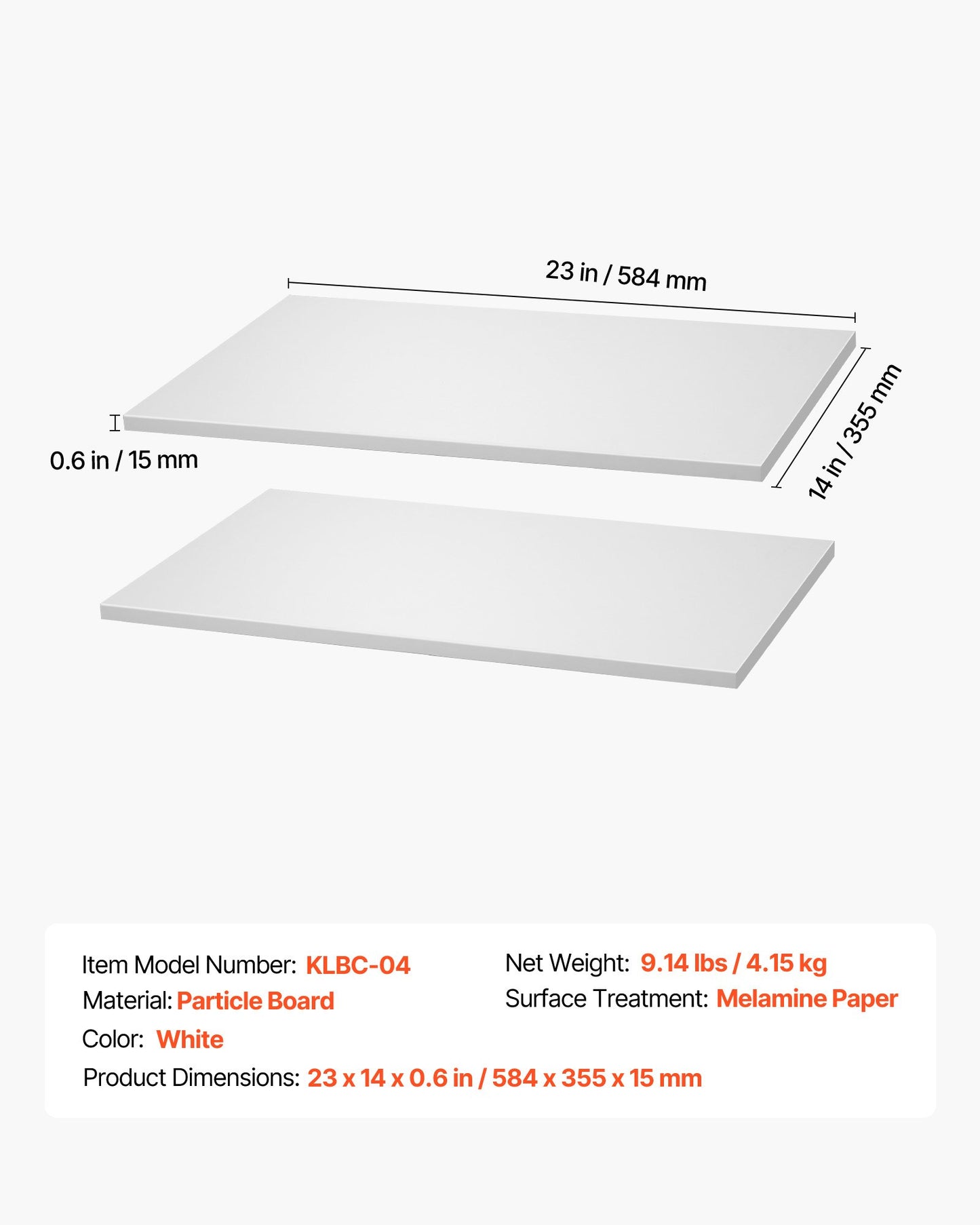 Melaminhyllor, 2-delade, Träskåphyllor kapade till storlek för garderobssystem, Ersättningsskåphylla, Mångsidig garderobsskiva för garderober, skåp eller andra specialanpassade hyllbehov
