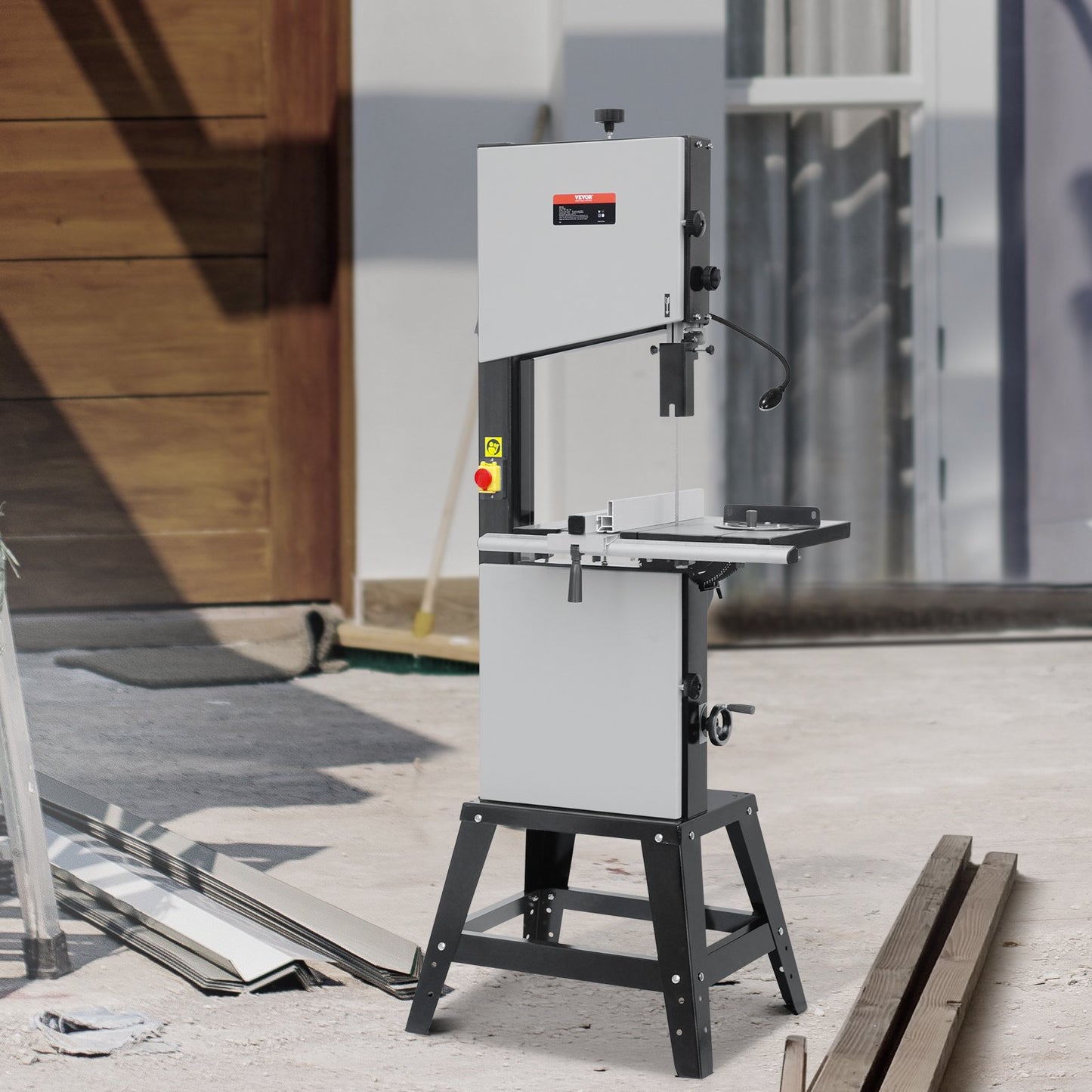 Band Saw, 340mm / 13.39-Inch, Benchtop Bandsaw with Stand, 440-846 RPM Continuously Viable Speed, 1100W 1.5HP, 220V, Optimized Work Light, and Miter Gauge, for Woodworking Aluminum Wood Metal Copper