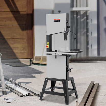 Band Saw, 340mm / 13.39-Inch, Benchtop Bandsaw with Stand, 440-846 RPM Continuously Viable Speed, 1100W 1.5HP, 220V, Optimized Work Light, and Miter Gauge, for Woodworking Aluminum Wood Metal Copper
