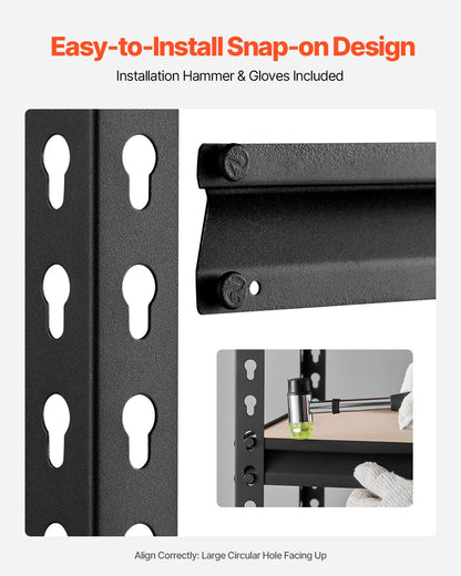 Storage Shelves, 2000 lbs, 5 Tier Garage Storage Shelving, 16" D x 32" W x 62.8" H Adjustable Metal Shelves for Garage Shelves Utility Rack Shelf, Ideal for Kitchen, Warehouse, Basement, Black