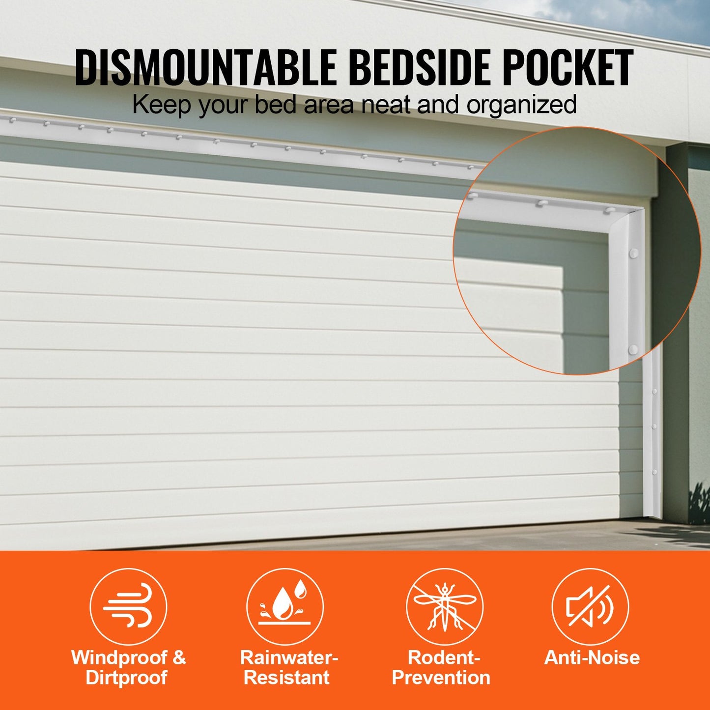 Garage Door Seal Top and Sides Seal Strip, 34 FT Universal Weather Stripping Replacement Soft and Hard Composite, Weatherproofing Garage Door TPE Seals with Adhesive Backed and Screws, White