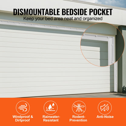 Garage Door Seal Top and Sides Seal Strip, 34 FT Universal Weather Stripping Replacement Soft and Hard Composite, Weatherproofing Garage Door TPE Seals with Adhesive Backed and Screws, White