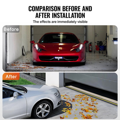 Garage Door Threshold and Bottom Seals Kit, 10 FT U Shape+O Ring Universal Garage Door Bottom Seal Weatherstrip PVC, Combine with Weatherproof Garage Threshold Seal Strip with Adhesive, Black