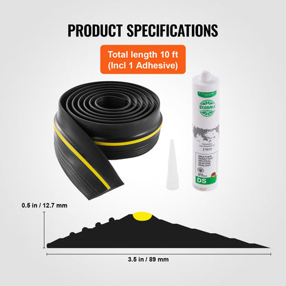 Garage Door Threshold and Bottom Seals Kit, 10 FT U Shape+O Ring Universal Garage Door Bottom Seal Weatherstrip PVC, Combine with Weatherproof Garage Threshold Seal Strip with Adhesive, Black