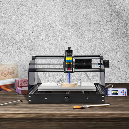 Graveringsmaskin 300×180×45 mm CNC-router CNC 3018 Pro 15W lasergravör GRBL-styrd 3-axlig lasergraveringsmaskin, med offline-styrenhet, för snidning av plast, akryl, PVC, trä