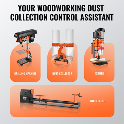 Dust Collection Hose, 4" x 50', Thickened PVC Material Puncture-Resistant Flexible Clear Hose with Carbon Steel Wire Coil 4 x 304 Stainless Clamps, for Table Saw, Band Saw, Planer, Jointer