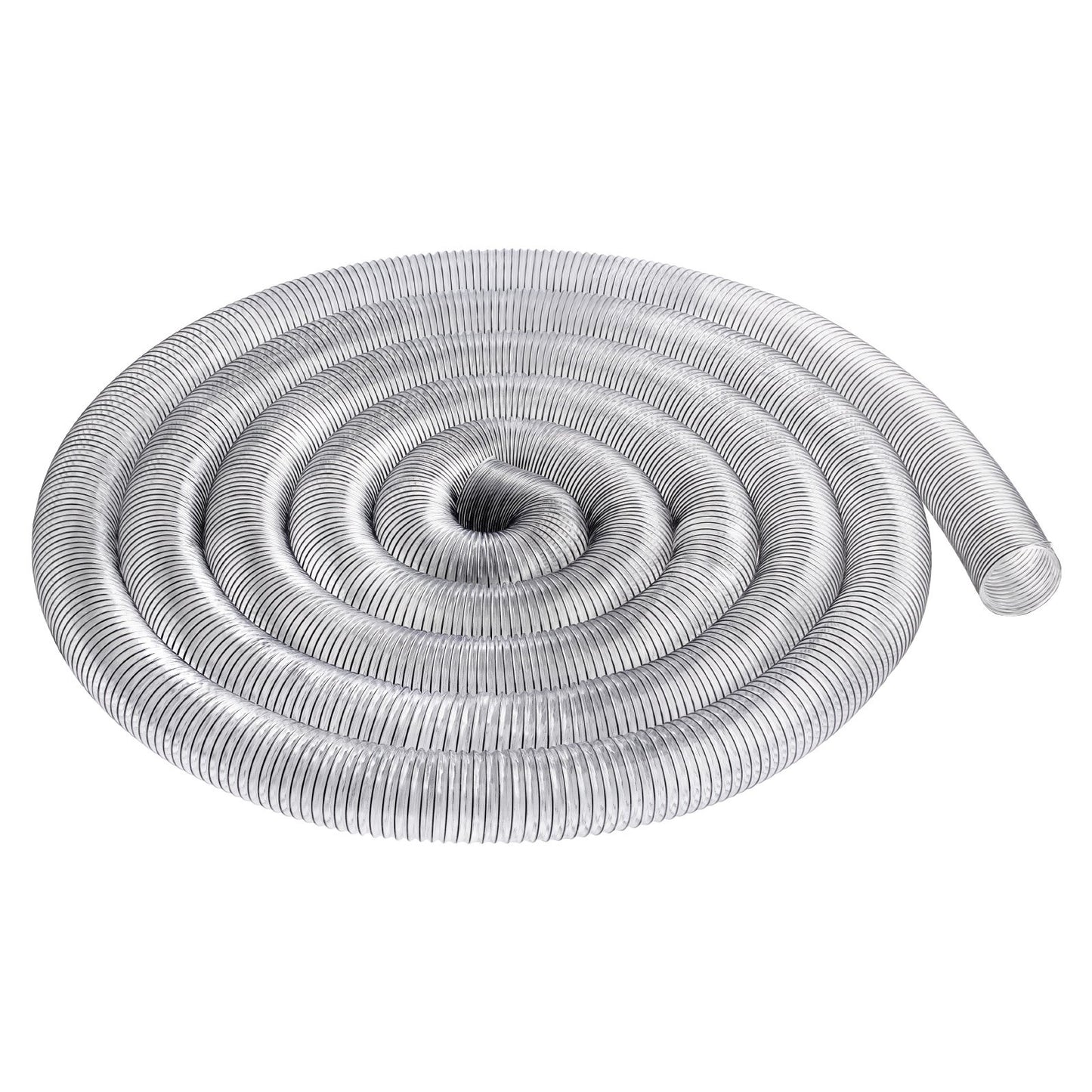 Dust Collection Hose, 4" x 50', Thickened PVC Material Puncture-Resistant Flexible Clear Hose with Carbon Steel Wire Coil 4 x 304 Stainless Clamps, for Table Saw, Band Saw, Planer, Jointer