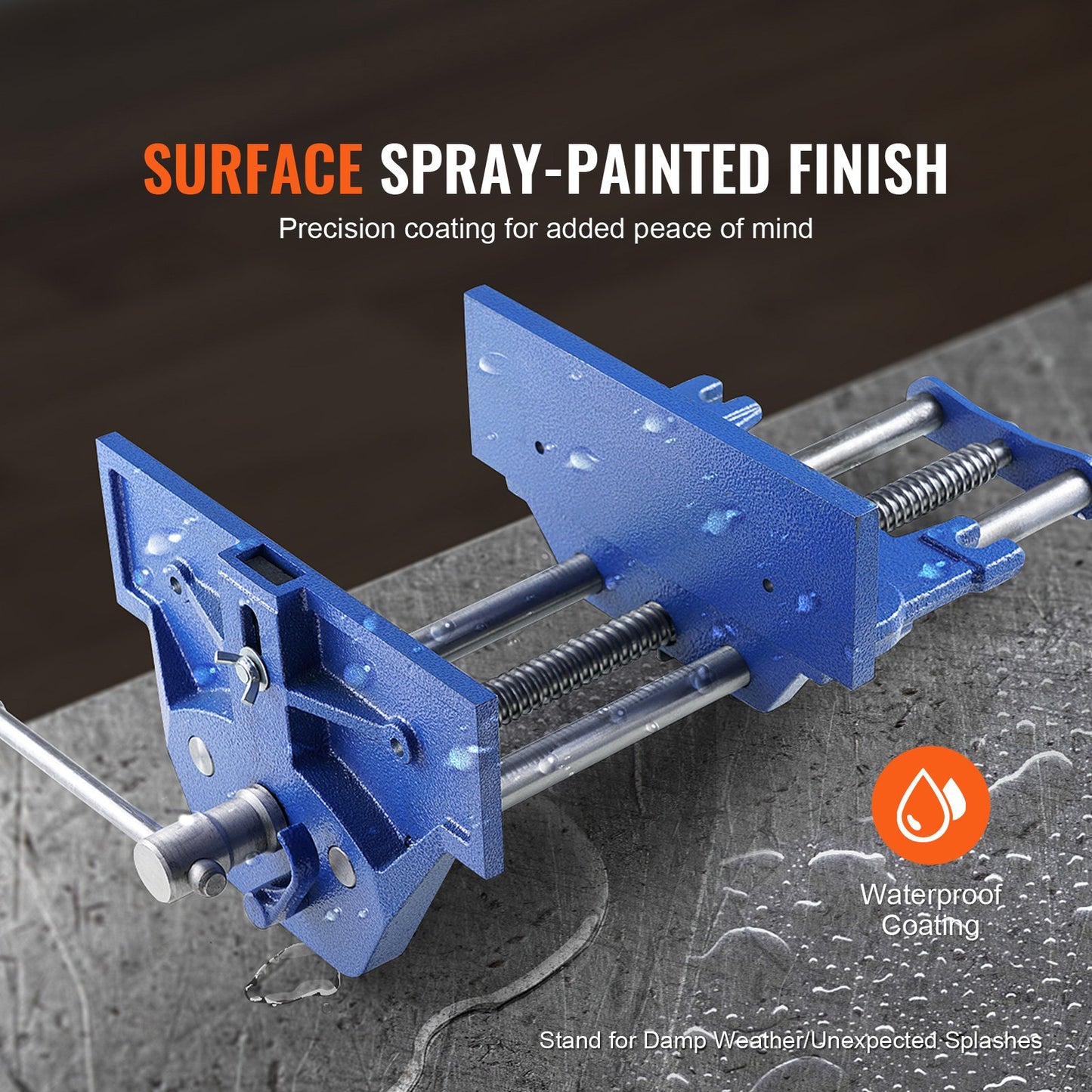 Träbearbetningsskruvstäd, 13 tums träbearbetningsbänkskruvstäd, kraftigt gjutjärnsskruvstäd för arbetsbänk 10,6 tum käftbredd, med snabbkopplingsspak för träbearbetning, skärning och borrning