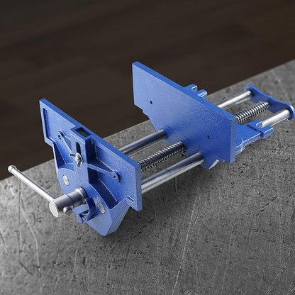 Träbearbetningsskruvstäd, 13 tums träbearbetningsbänkskruvstäd, kraftigt gjutjärnsskruvstäd för arbetsbänk 10,6 tum käftbredd, med snabbkopplingsspak för träbearbetning, skärning och borrning