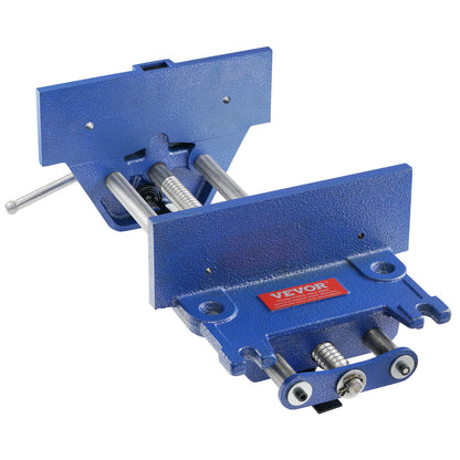 Träbearbetningsskruvstäd, 13 tums träbearbetningsbänkskruvstäd, kraftigt gjutjärnsskruvstäd för arbetsbänk 10,6 tum käftbredd, med snabbkopplingsspak för träbearbetning, skärning och borrning