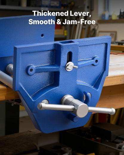 Woodworking Vise, 9 Inch Jaw Width, Quick Release Wood Bench Vise, 10.2 Inch Max Jaw Opening, Heavy-duty Cast Iron Construction, Adjustable Front Stop, Workbench Vice, for Woodworking Drilling