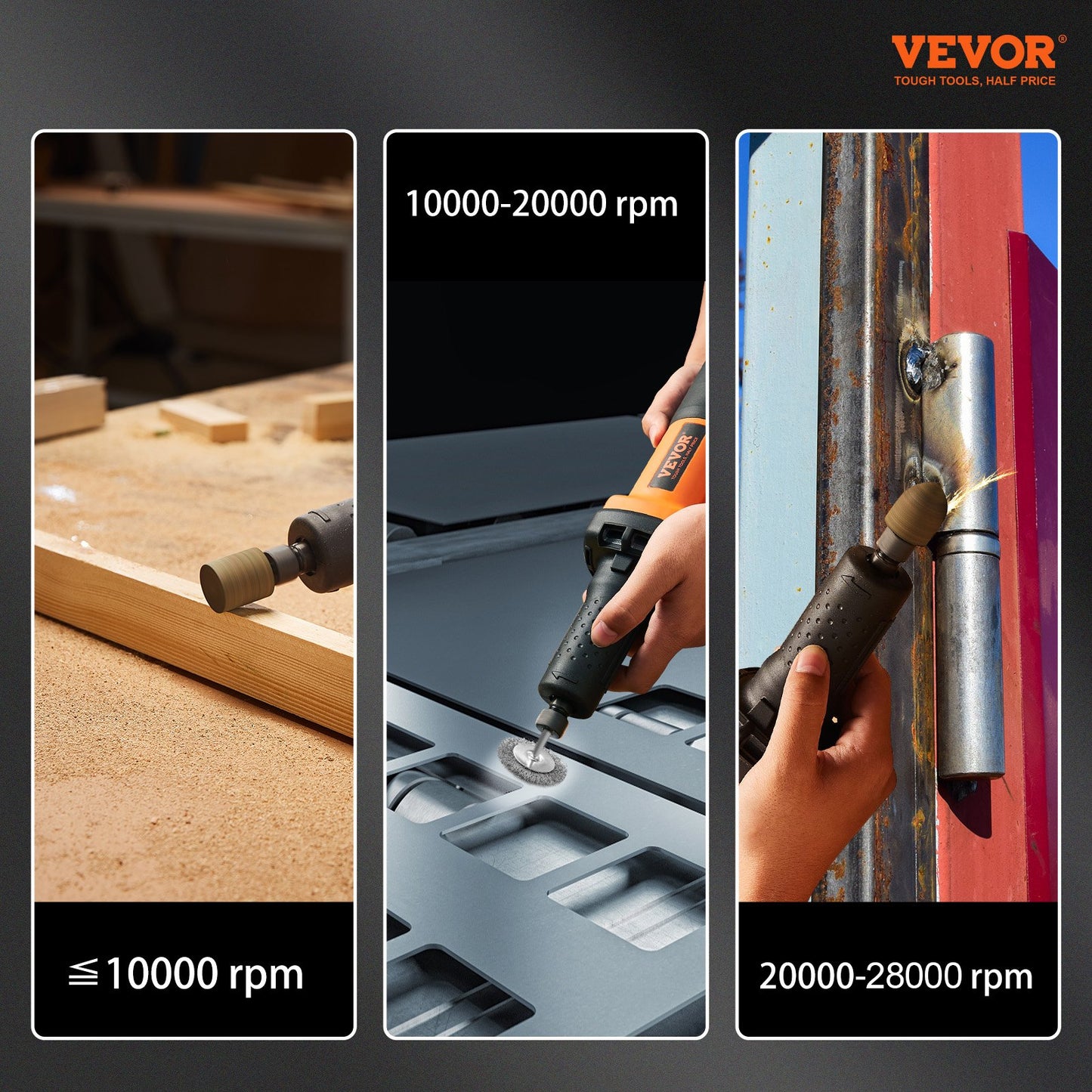 Die Grinder 6.4 mm Heavy Duty Straight Die Grinder 30000RPM 6 Variable Speed