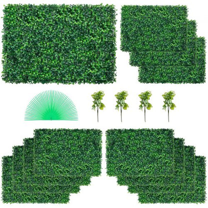 12pcs Artificial Boxwood Panel UV Boxwood Hedge Wall Panels Artificial Grass Backdrop Wall 24X16" 4cm Green Grass Wall Fake Hedge for Decor Privacy Fence Indoor Outdoor Garden Backyard