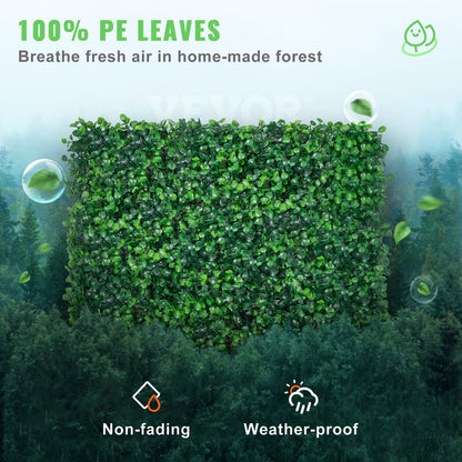 Artificial Boxwood Panel UV 24pcs Boxwood Hedge Wall Panels Artificial Grass Backdrop Wall 20" X 20" 4 cm Green Grass Wall Fake Hedge for Decor Privacy Fence Indoor Outdoor Garden Backyard