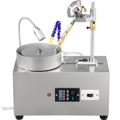 Ädelstensfasetteringsmaskin 6 tums smyckespolerare stenpolerare ädelstensskärmaskin lapidärslipmaskin polermaskin lapidärutrustning med vattenpump mekaniskt handtag för ädelsten jade sten smycken