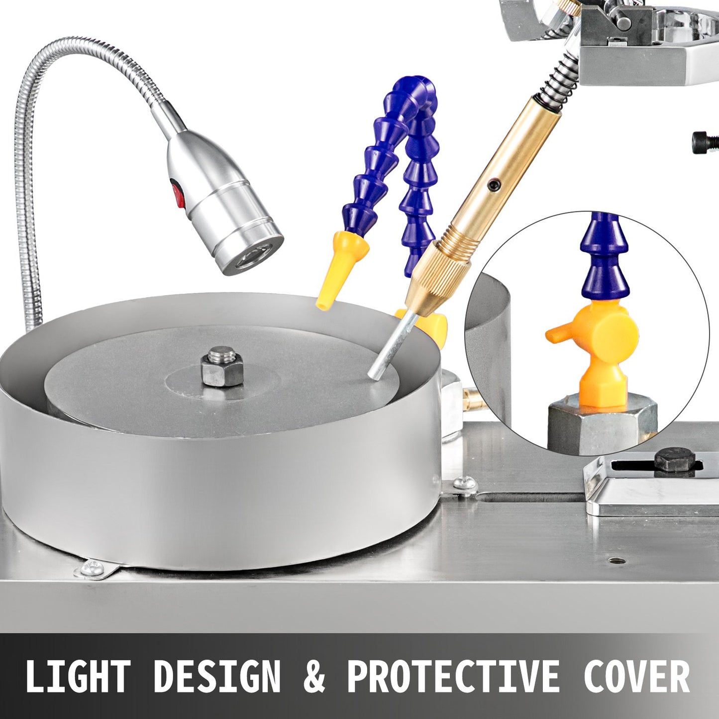 Ädelstensfasetteringsmaskin 6 tums smyckespolerare stenpolerare ädelstensskärmaskin lapidärslipmaskin polermaskin lapidärutrustning med vattenpump mekaniskt handtag för ädelsten jade sten smycken