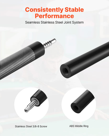 Biljardkö, 1 st. biljardklubba, 1473,2 mm och 595 g glasfiber i titankomposit, biljardkö med flerskiktsspets, biljardklubbor för professionellt biljardbord, bar, biljardspel hemma, kontor