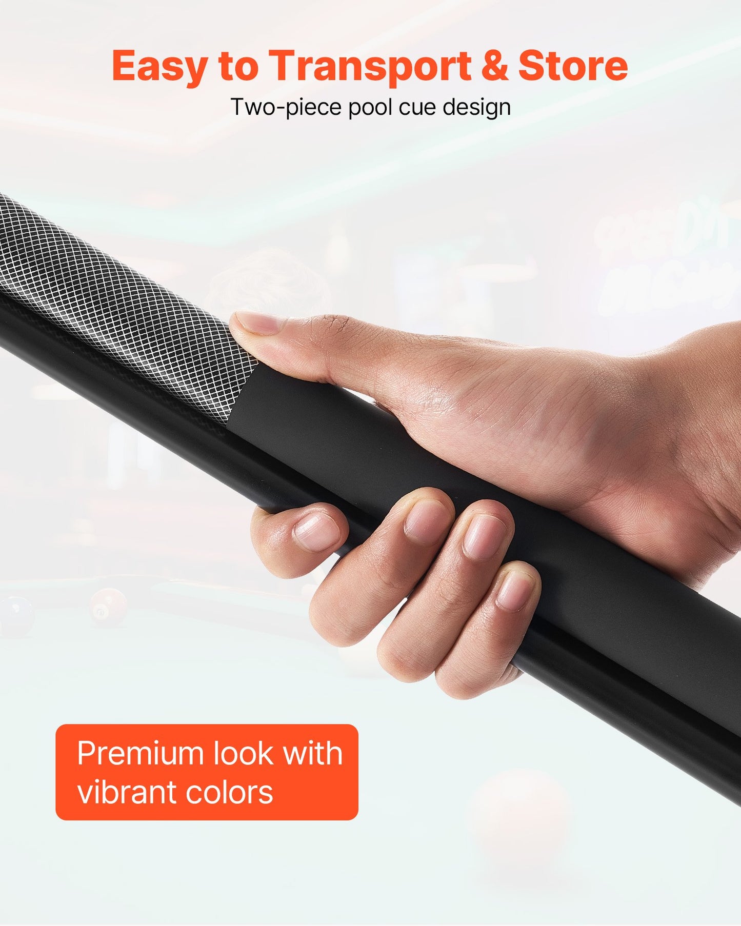 Biljardkö, 1 st. biljardklubba, 1473,2 mm och 595 g glasfiber i titankomposit, biljardkö med flerskiktsspets, biljardklubbor för professionellt biljardbord, bar, biljardspel hemma, kontor