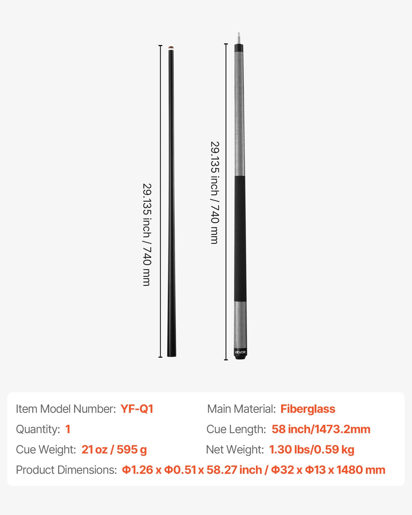 Biljardkö, 1 st. biljardklubba, 1473,2 mm och 595 g glasfiber i titankomposit, biljardkö med flerskiktsspets, biljardklubbor för professionellt biljardbord, bar, biljardspel hemma, kontor