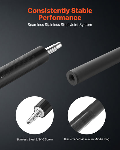 Biljardkö, 1 st. biljardklubba, 1473,2 mm och 538 g kolfiberbiljardkö med bakelitpressad köspets och ABS-kopplingsring, biljardklubbor för professionellt biljardbord, bar, hem, kontor