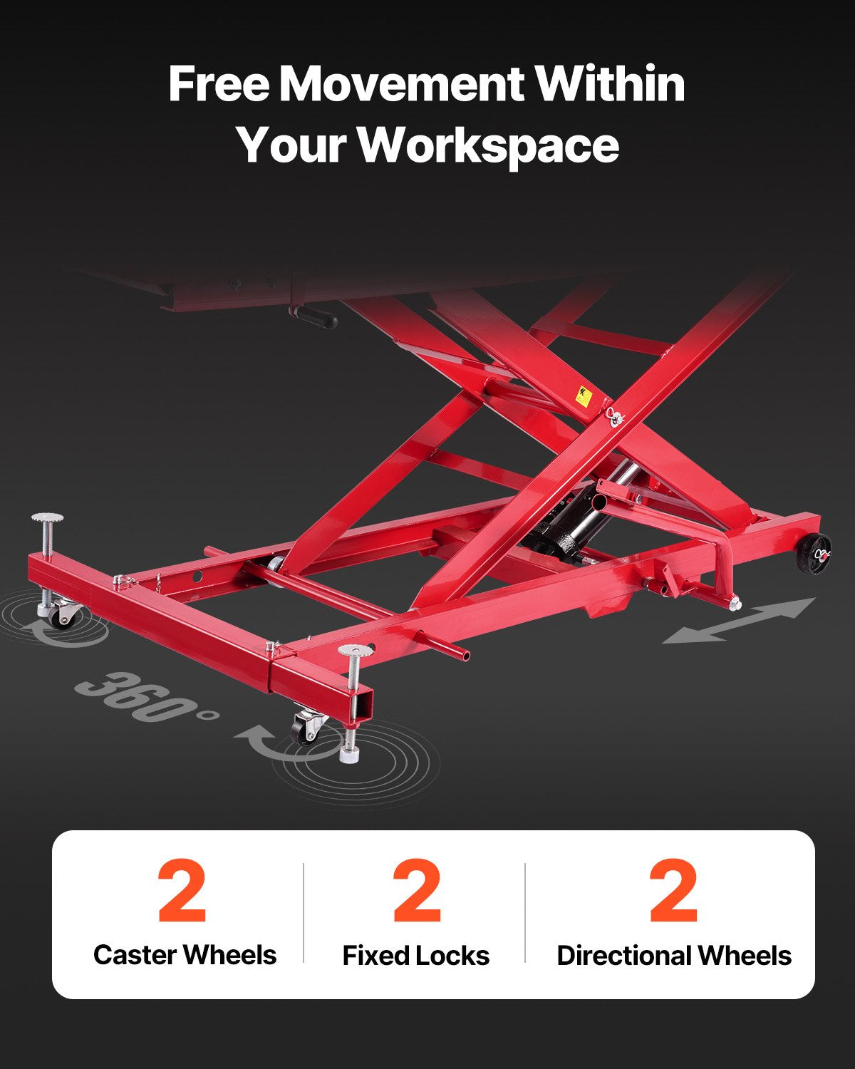 Motorcycle Lift Table, 1000lbs Weight Capacity, 360° Flexible Moving Motorcycle Jack Stand, 8.6-31 in Height Range, Heavy Duty Bike Repair Stand with Security Lock for ATVs, Dirt Bike