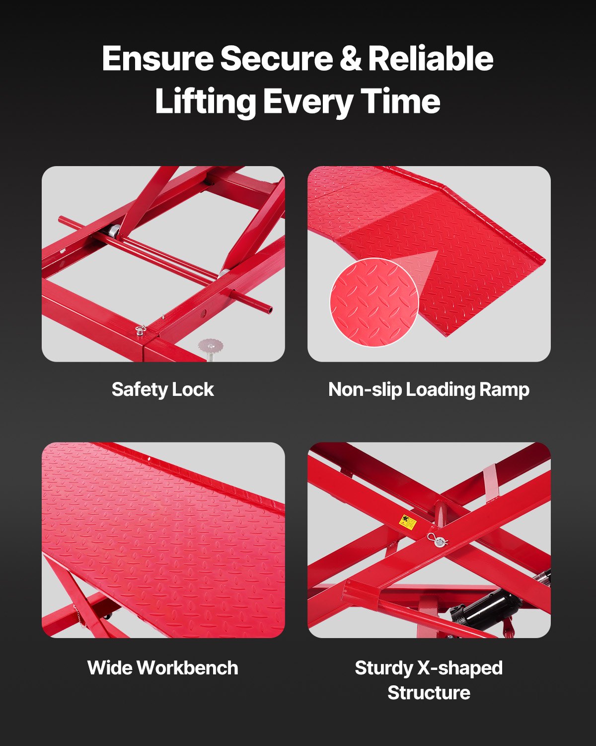 Motorcycle Lift Table, 1000lbs Weight Capacity, 360° Flexible Moving Motorcycle Jack Stand, 8.6-31 in Height Range, Heavy Duty Bike Repair Stand with Security Lock for ATVs, Dirt Bike