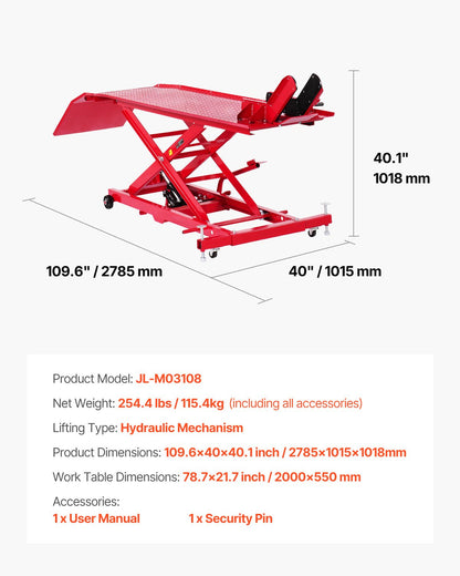 Motorcycle Lift Table, 1000lbs Weight Capacity, 360° Flexible Moving Motorcycle Jack Stand, 8.6-31 in Height Range, Heavy Duty Bike Repair Stand with Security Lock for ATVs, Dirt Bike