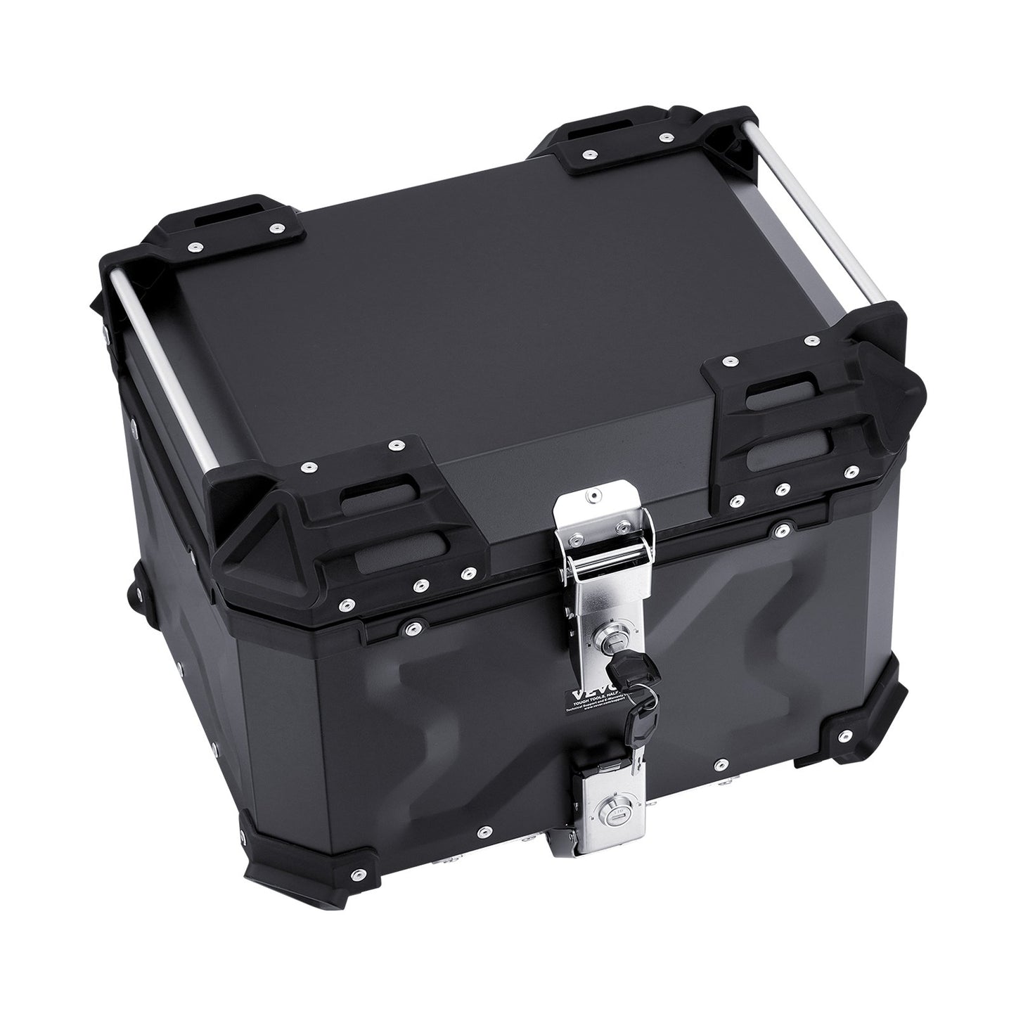 Motorcycle Top Case, Universal Aluminum Alloy Motorbike Tail Box with Leather Lining, 45L Waterproof Detachable Motorcycle Top Box with Lock & Back Cushion, Fit for 99% of Motorcycle Frames