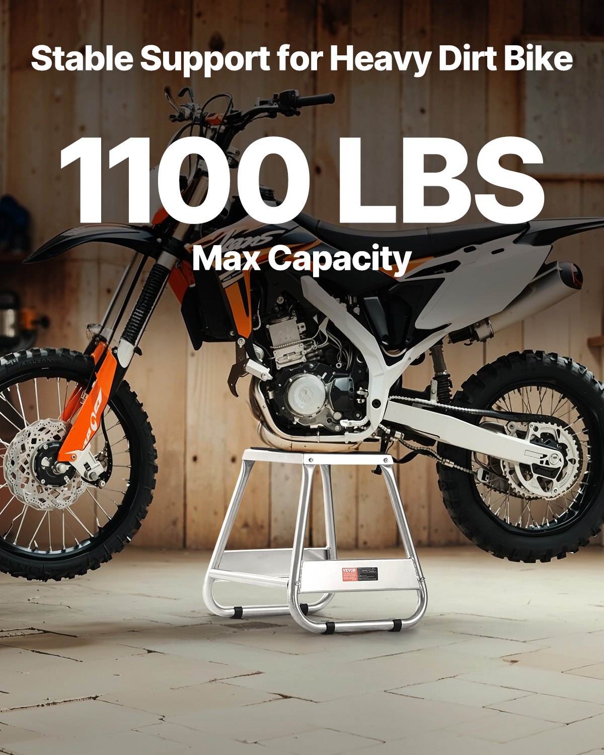 Dirt Bike Stand, 1100 lbs Load Capacity Dirtbike Pit Stand, Universal Non-Slip Off-Road Steel Heavy Duty Dirtbike Maintenance Lift, Moto Box Stand for Motorcycle & Powersports Maintainence